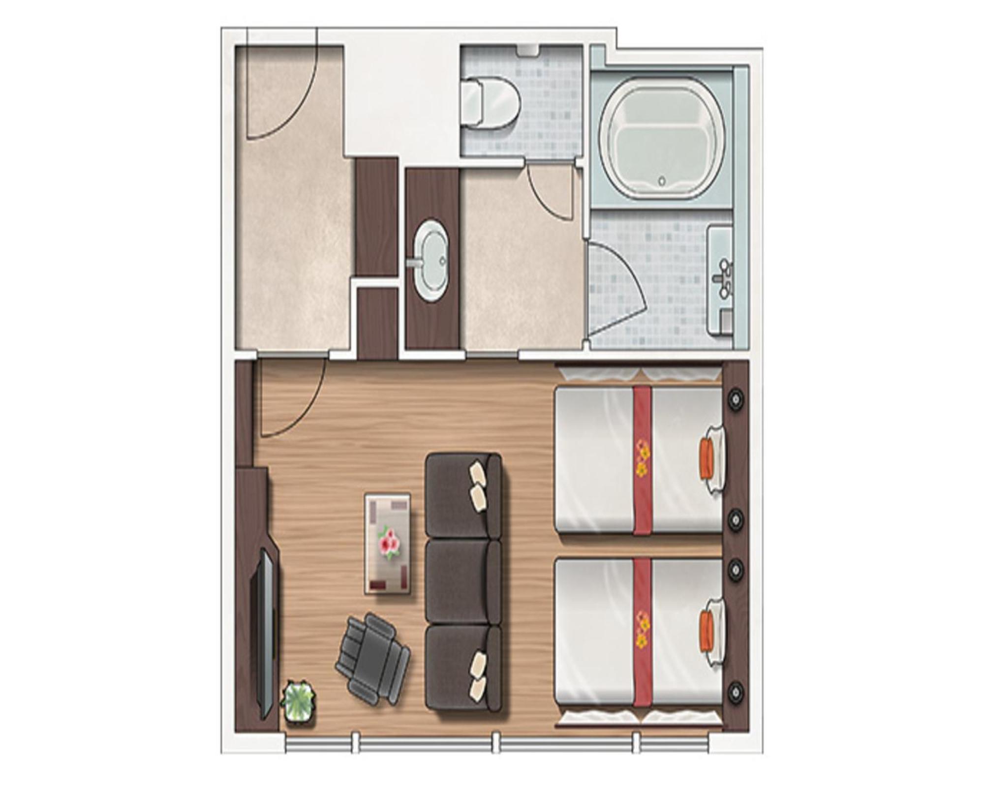 Deluxe Panoramic Twin - Non-Smoking - Complimentary Club Lounge Access