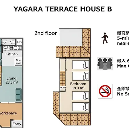 Yagara Terrace House Osaka Room B-2